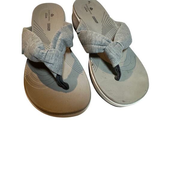 Clarks Size 6 Gray Arla Kaylie Comfort Flip Flop Sandals Beach Walking Vacation - Picture 4 of 12